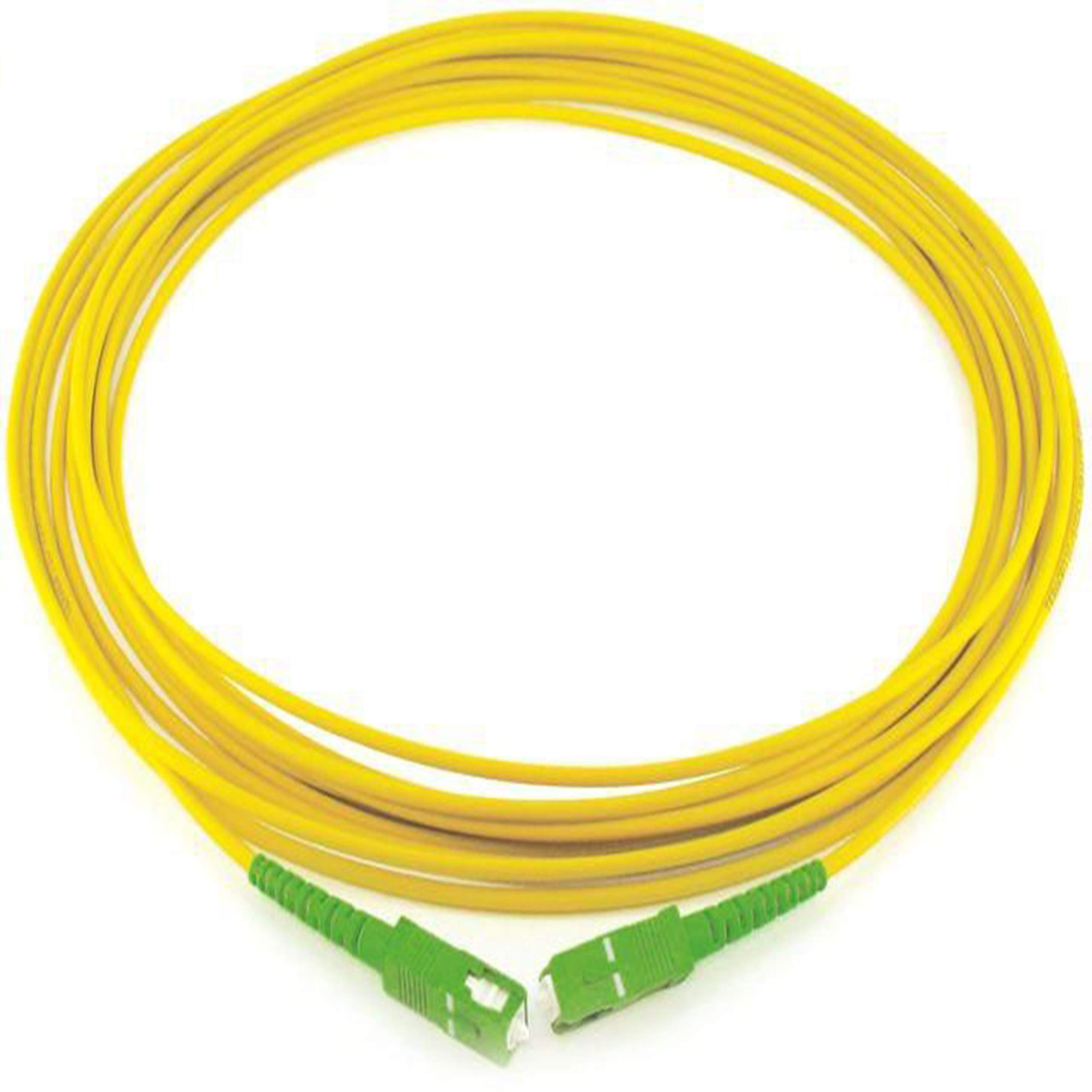 wavonics 5 mtr.(2 pcs) SC APC to SC APC Single Mode simplex 2mm Optic Fiber Patch Cord Optical Yellow