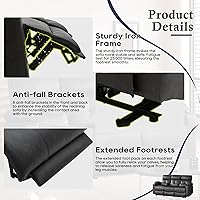 Vista 6 de Sofá reclinable eléctrico con calor y masaje, sofá reclinable eléctrico con reposapiés extendido, sofá reclinable de 3 plazas con puertos USB