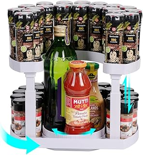 Support rotatif à 2 étages pour épices - Pour épices - Support rotatif - Pour épices - Pour les armoires