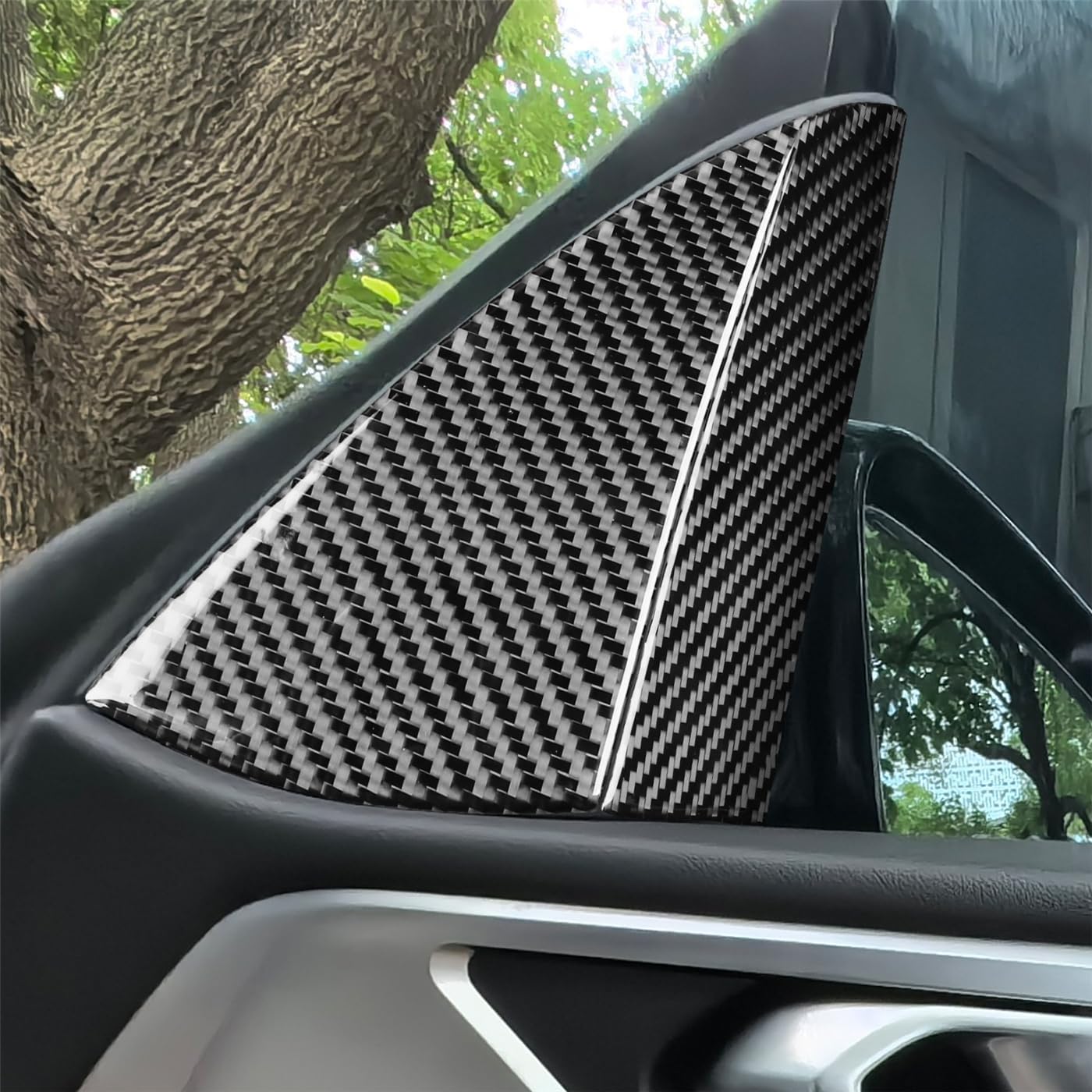 4 Series M4 2021 Compatible with Car Interior Self Adhesive Dashboard Decal Carbon Fiber Black Sticker A57 (A-Pillar Trim)