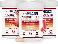 Vista 9 de MultiBlue Probióticos para mujeres y hombres, 30 cápsulas, vitamina D3, Bifidobacterium Lactis B-420, prebiótico, salud intestinal, 60 mil millones