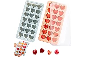Heart Shaped Ice Cube Tray with Lids For Making Fun Shapes