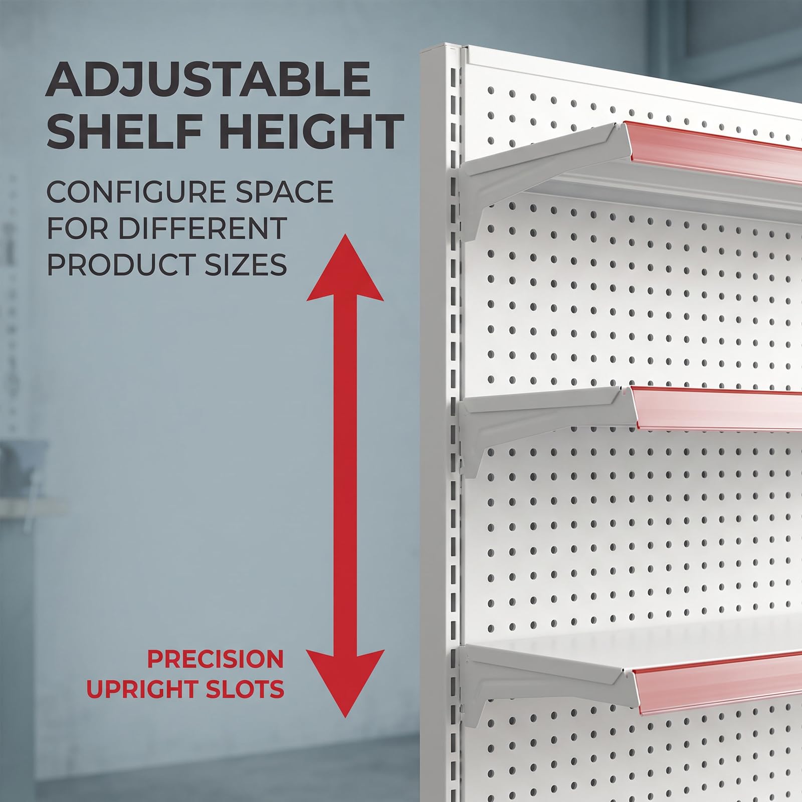 Étagère Ouverte réglable en Acier laminé à Froid - Rayonnage assemblable pour supermarchés et magasins, Extension illimitée