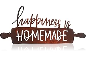 Happiness Is Homemade Sign - Rustic Metal Wall Decor for the Kitchen