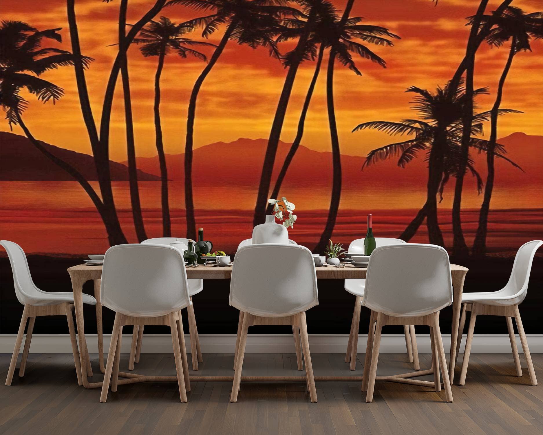 Palm Tree Wallpaper Border Amazon FRAMED Palm Trees, ACRYLIC GLASS,