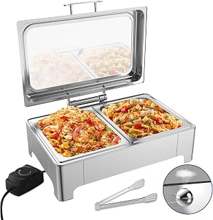 2 x 4.5QT Electric Chafing Dish, Half Size Buffet Warmer Set