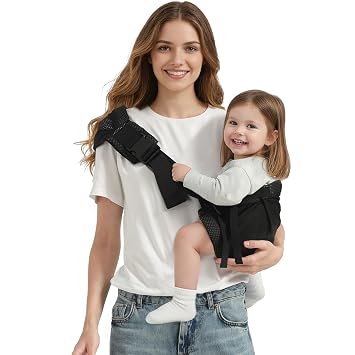 MISSWISDOM Toddler Sling Carrier, Adjustable Baby Carrier Sling 8-40 lbs, Lightweight Toddler Carrier Baby Sling Carrier, Toddler Hip Carriers One Size Fits All, Black Mesh