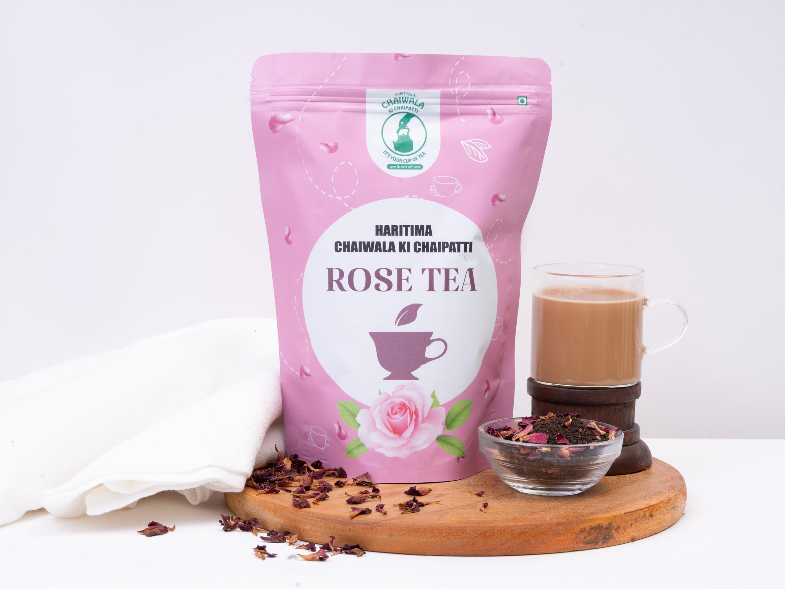 Haritima Chaiwala Ki Chaipatti Rose Flavoured Tea|Grade A - Rose Petals Infused With Assam Tea Leaves|Premium Gulaab Chai Patti|Refreshing&Aroma Of Rose Tea Powder, 250 Gram (B07ZKRVLCK) Amazon Price History, Amazon Price Tracker