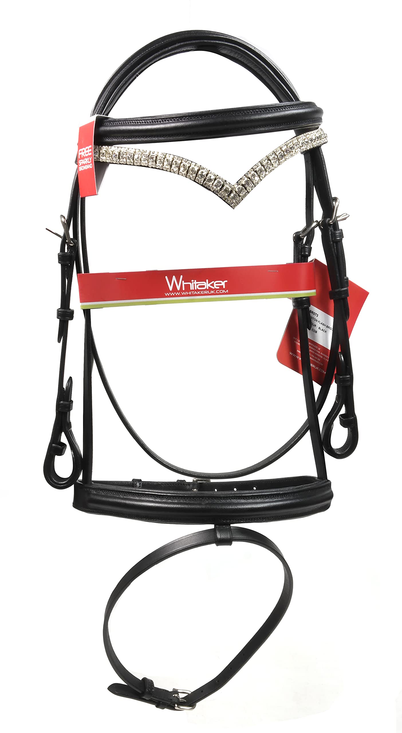 John Whitaker Whitaker Lynton Diamante V-Shaped Browband Frontal en V avec Strass Mixte
