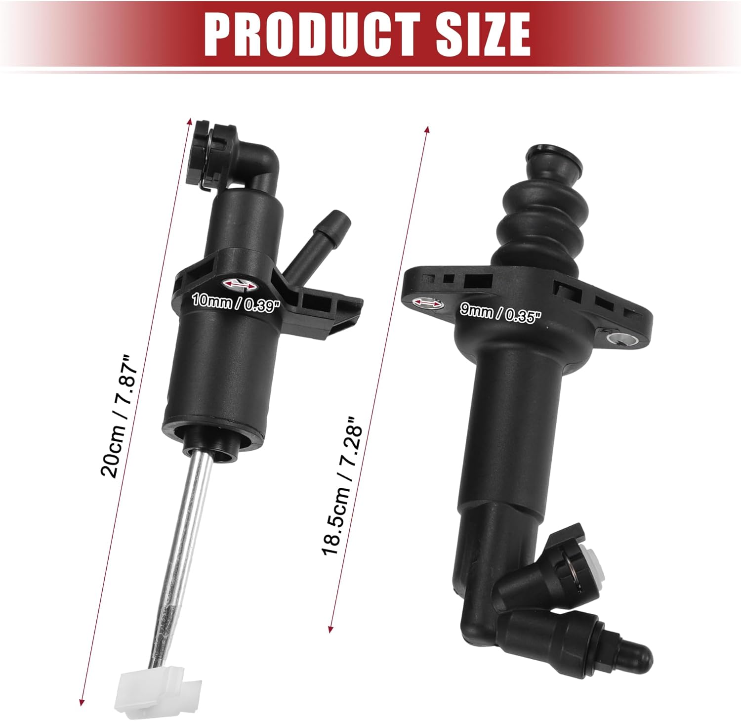 ACROPIX Clutch Master Cylinder Slave Cylinder 1J0-721-261-N 1J1-721-388-G Fit for Volkswagen Jetta/for Volkswagen Beetle - Pack of 2 Black