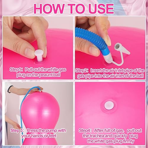 Miniatura 5 de Wettarn 2 unidades de bola de maní de maní para ejercicio, para embarazo, yoga, estabilidad, fitness, con bomba para parto, entrenamiento de fuerza