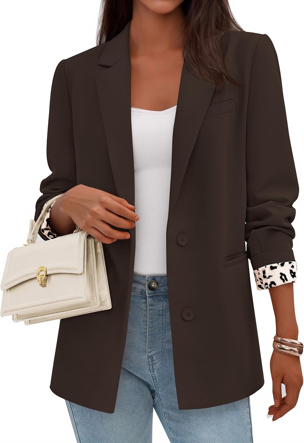 PRETTYGARDEN Blazers for Women 2026 Fall Work Office Suit Jackets Dressy Open Front Leopard Blazer Business Casual Outfits - Image 5