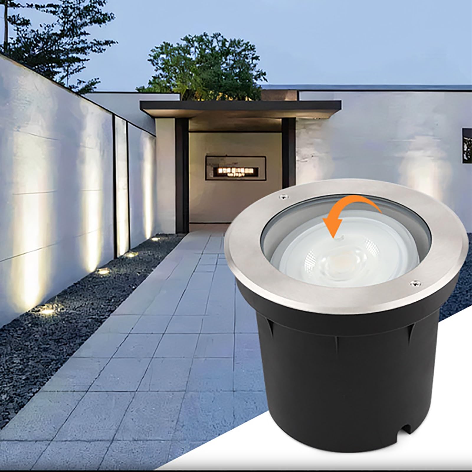 Reflektor krajobrazowy LED do zabudowy, wbudowany reflektor okrągły DC12V-24 V, wodoszczelność IP67, wymienne źródło światła, dekoracyjna lampa podłogowa do ogrodu i podwórka (niebieska, 15 W)