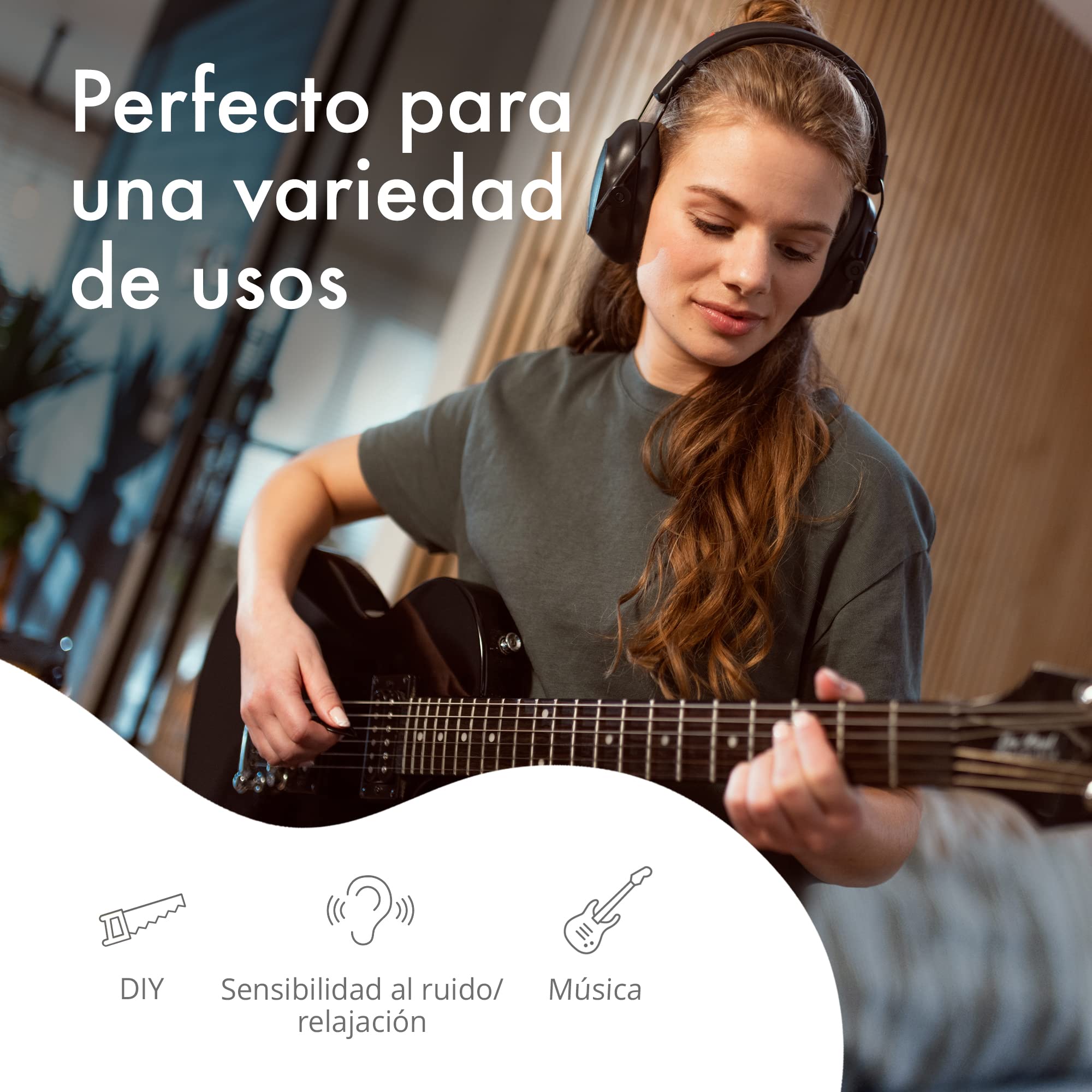 Alpine Defender - Orejeras de Protección Auditiva para Adultos – Cascos Aislantes de Ruido con Diadema Ajustable - Ideales para Concentración, Trabajo y Música - Reduce el Sonido en 26dB