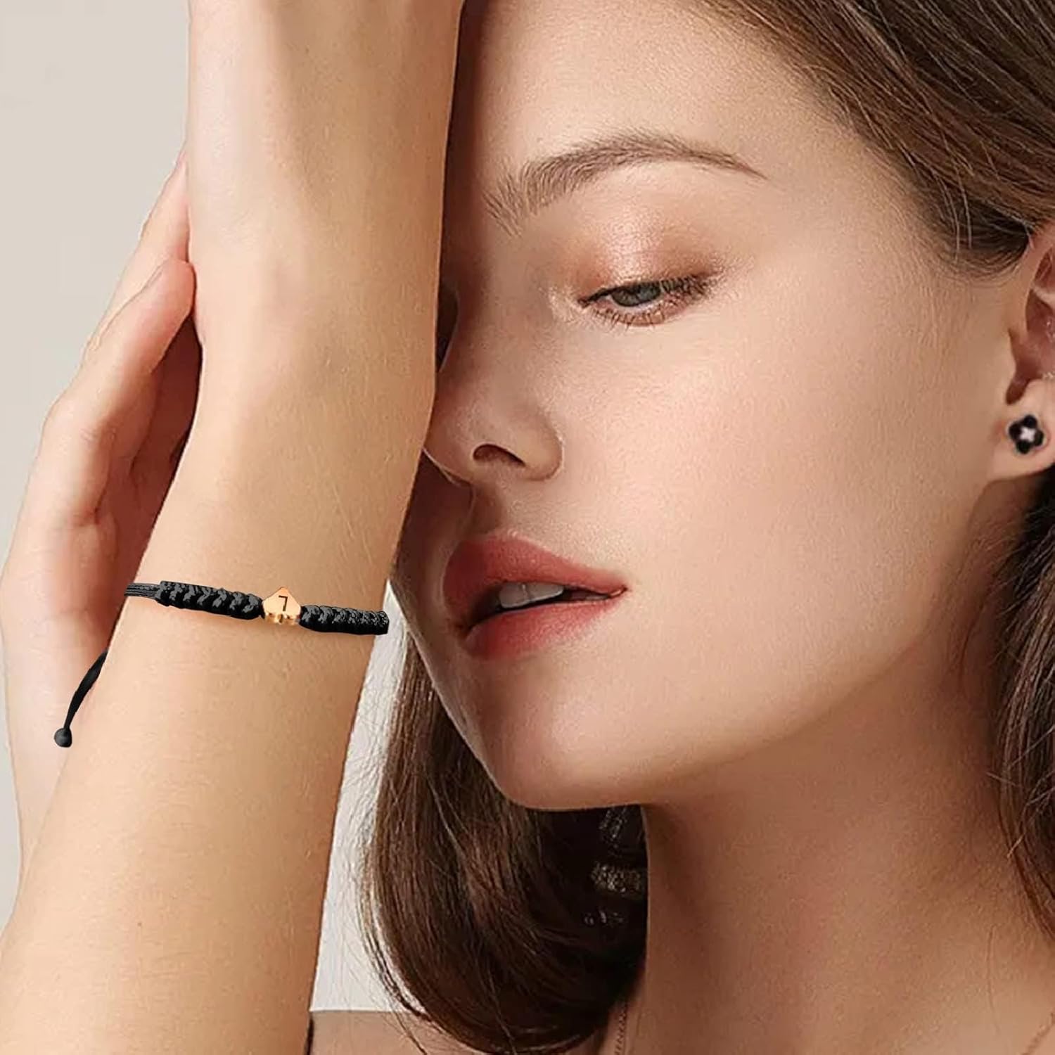 Black Initial Bracelet Initial C Charm Letter Bracelets for Women Men Teen Girls Handmade Rope Braided Initial Bracelets Heart Letter Woven Bracelet Graduation Mothers Day Gifts for Mom(C) - Image 4