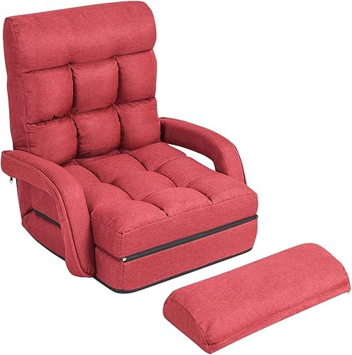 Miniatura 19 de Giantex - Sillón plegable con reposabrazos y almohada ajustable, Acero Poliéster, Azul Azul,Gris,Rojo -,Blanco