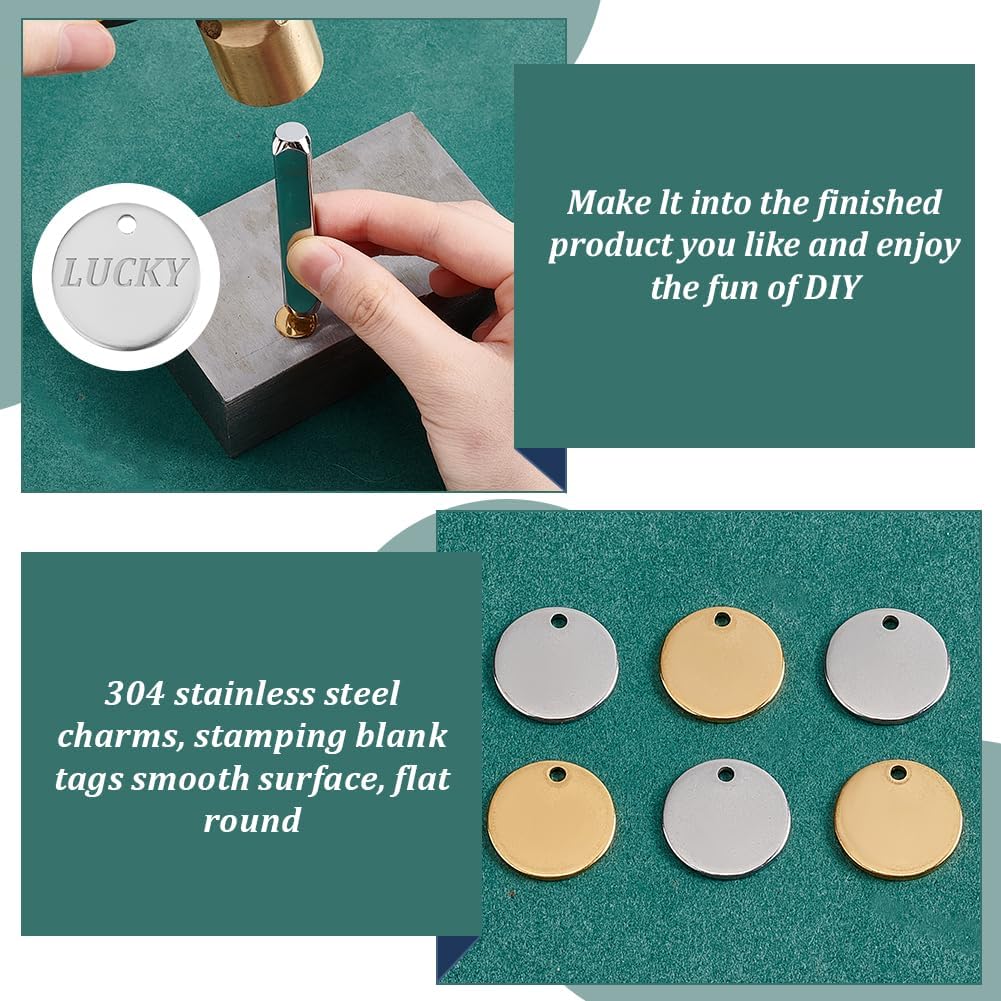 PH PandaHall 304 Stainless Steel Stamping Blanks,Round Charms Metal Blank Stamping Tag Pendants for Engraving Necklace Making - Image 4