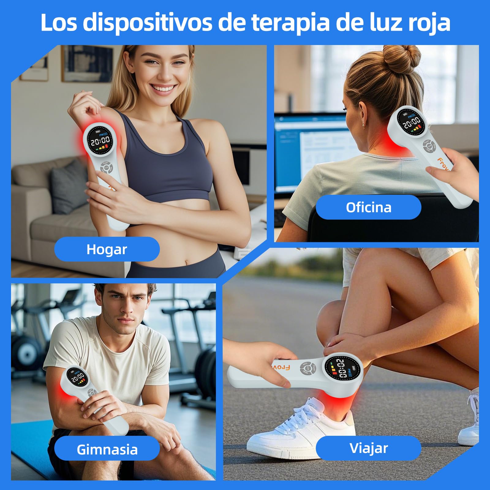 Terapia de luz roja portátil, 4x980nm 4x810nm 16x660nm, Los dispositivos de terapia de luz roja, Terapia de luz infrarroja, Máquina de terapia para el cuerpo para relajar el cuerpo y aliviar el dolor