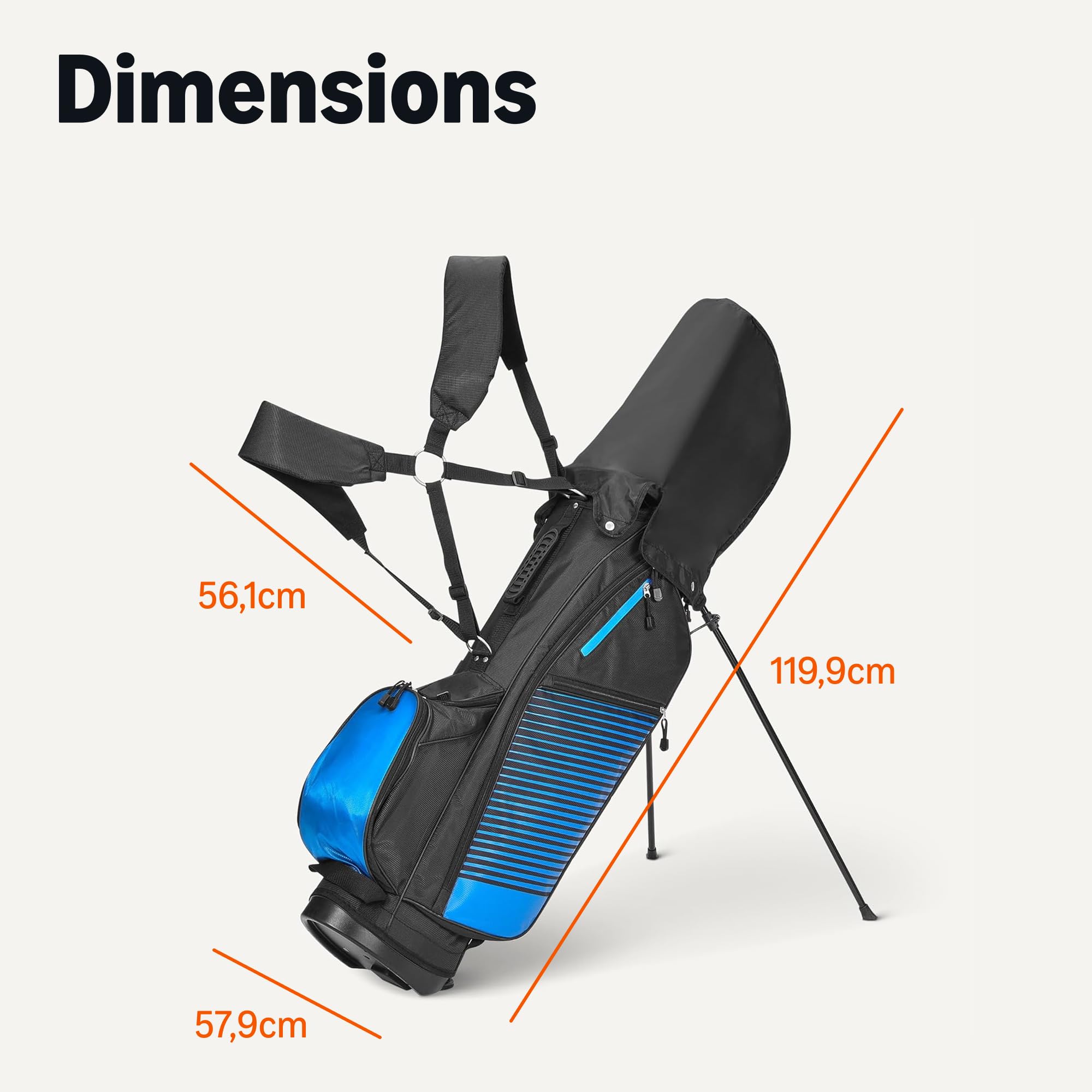 Amazon Basics Lot de Clubs de Golf, 6 Pièces avec Sac à Support, Face Surdimensionnée, Centre de Gravité Bas
