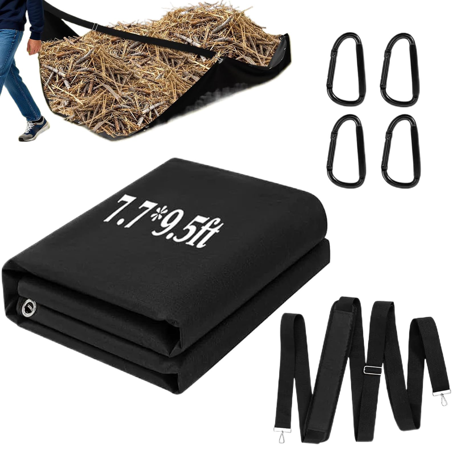 Bolsas Para Césped 45 kg Para Basura Tela Oxford 600D | Con Bolsa Para Hojas Con Correa Para Hombro Para Mantenimiento Exterior Parque Jardín Camping Limpieza Escombros