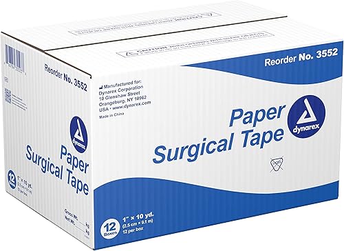 Miniatura 3 de Dynarex Cinta quirúrgica de papel, 1 pulgada x 10 yardas, 12 unidades