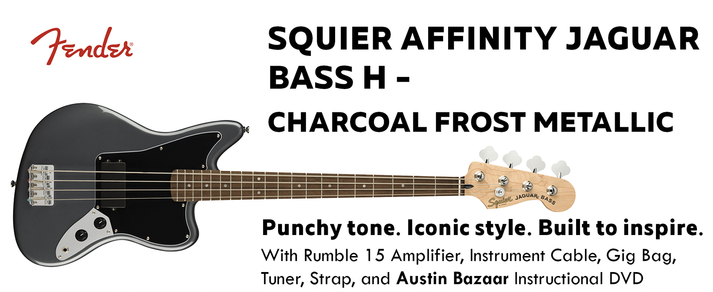 Amazon.com: Fender Squier Affinity Jaguar Bass H - Charcoal Frost