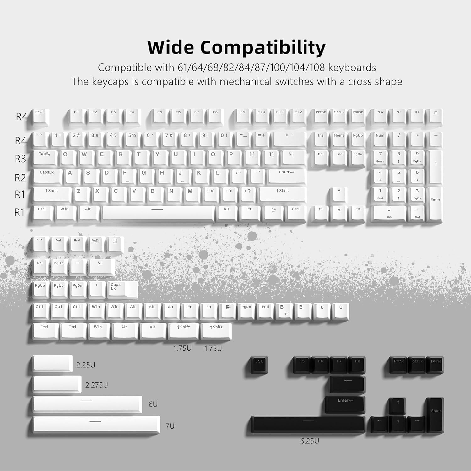 Amazon.co.jp: 165 Keys Key Caps XVX Double Shot OEM Profile