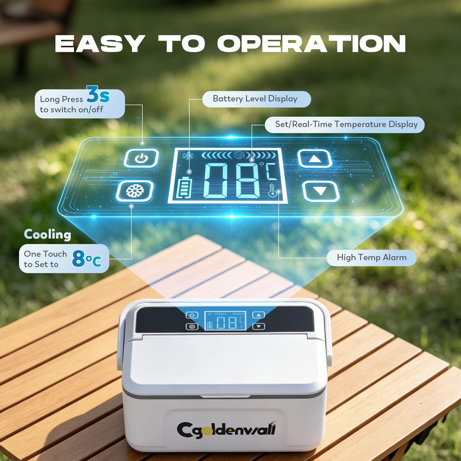 Cgoldenwall 12 Ore Scatola Refrigerante Portatile Per Insulina Per Max. 12 Penne, Capacità Interna 19 * 8 * 7cm Impostazione 0-8℃ Con 2 Batterie 5v 13600mah Mini Frigorifero Di Medicina