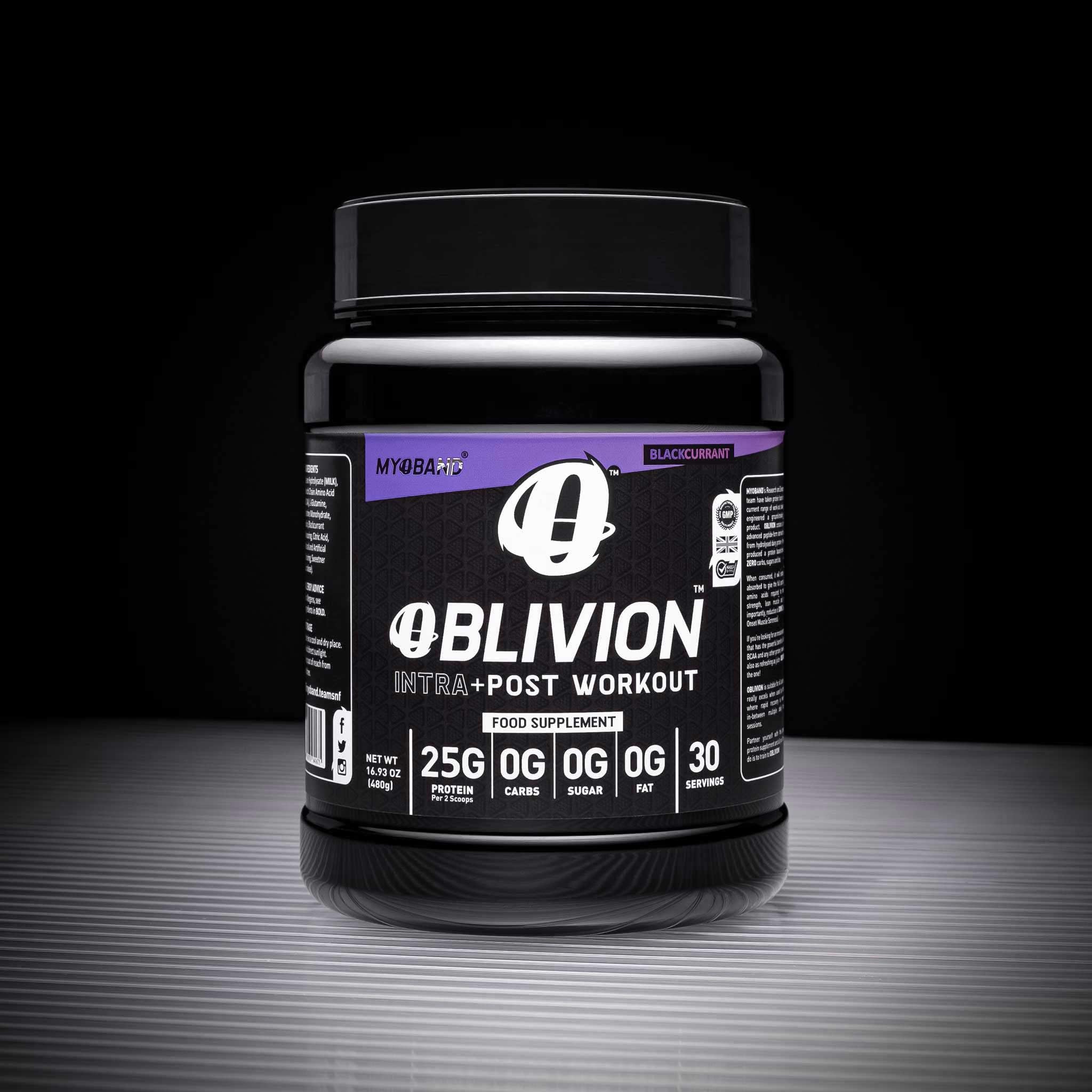 MyoBand Oblivion + Electrolytes Intra + Post Workout 480g Blackcurrant