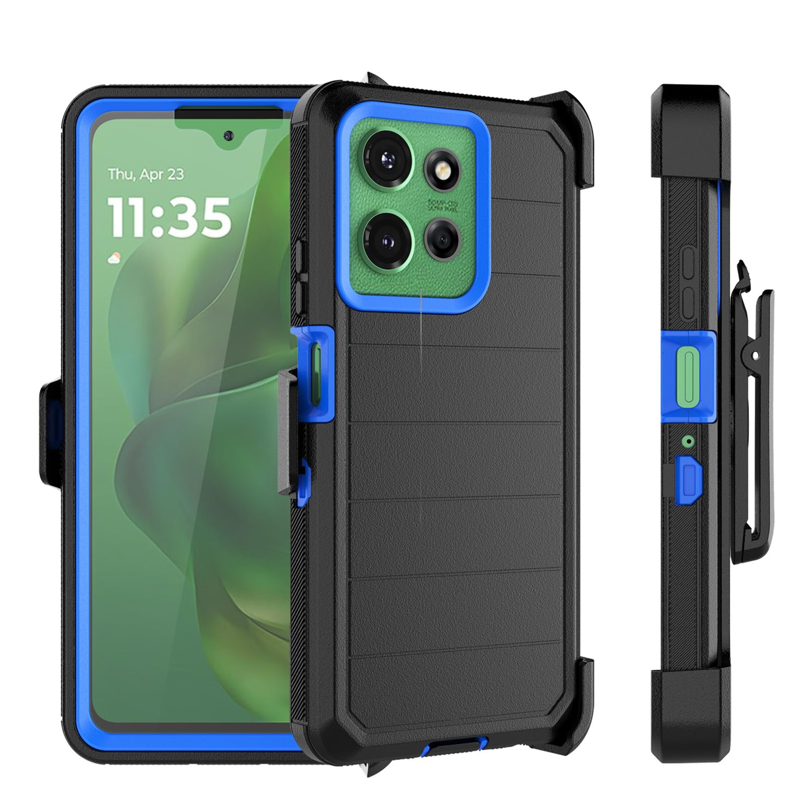 Njjex Rugged Case for Motorola Moto G Power 5G 2025, for Motorola G Power 5G 2025 Case w/Belt Clip Holster, Built-in Screen Protector Heavy Duty