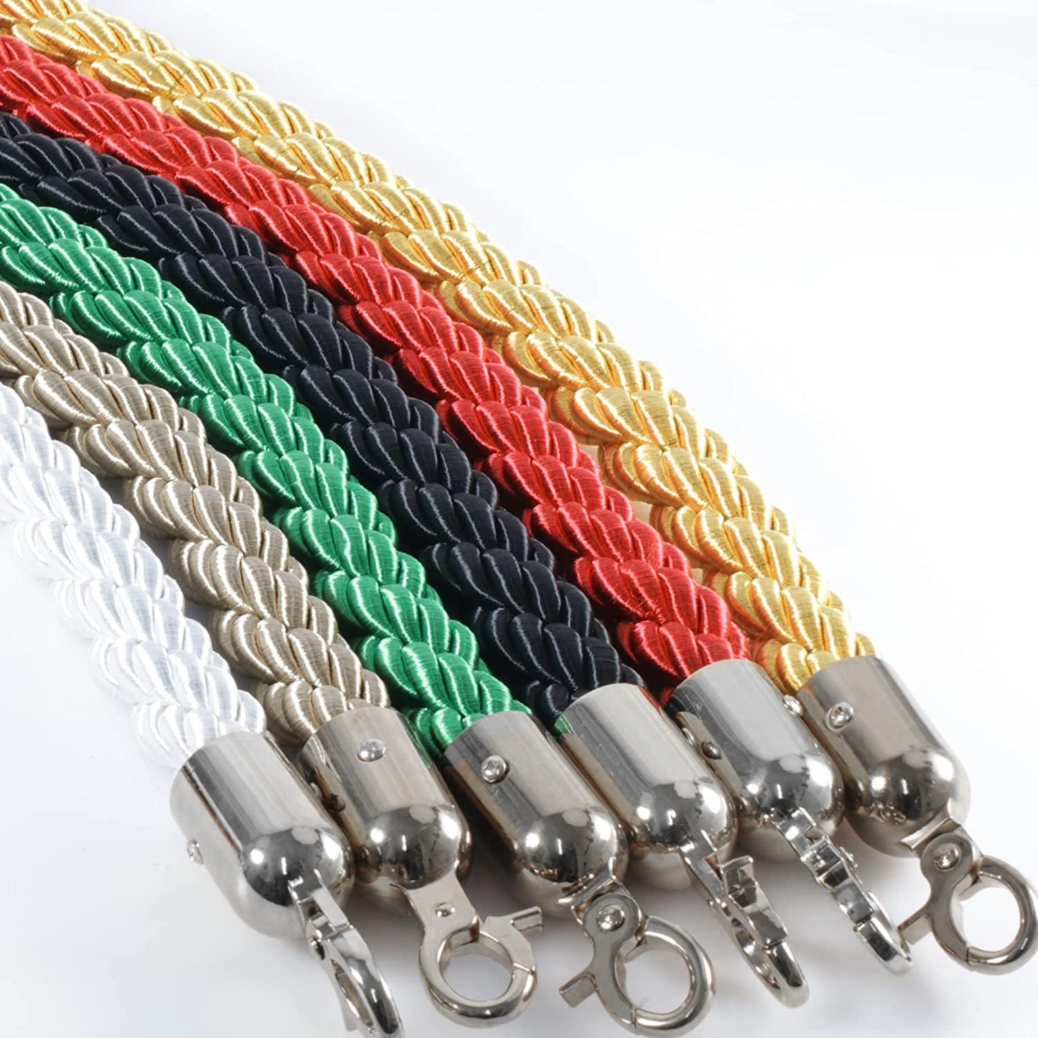 Red Queue Barrier Ropes with Metal Hooks, Stanchion Rope 3/4/5/6Ft, Crowd Control Rope, Braided Hemp Rope for Queue Divider, Rope Safety Barrier 1/2/3M, Twisted Hemp Rope Queue Line Barrier ( Color :