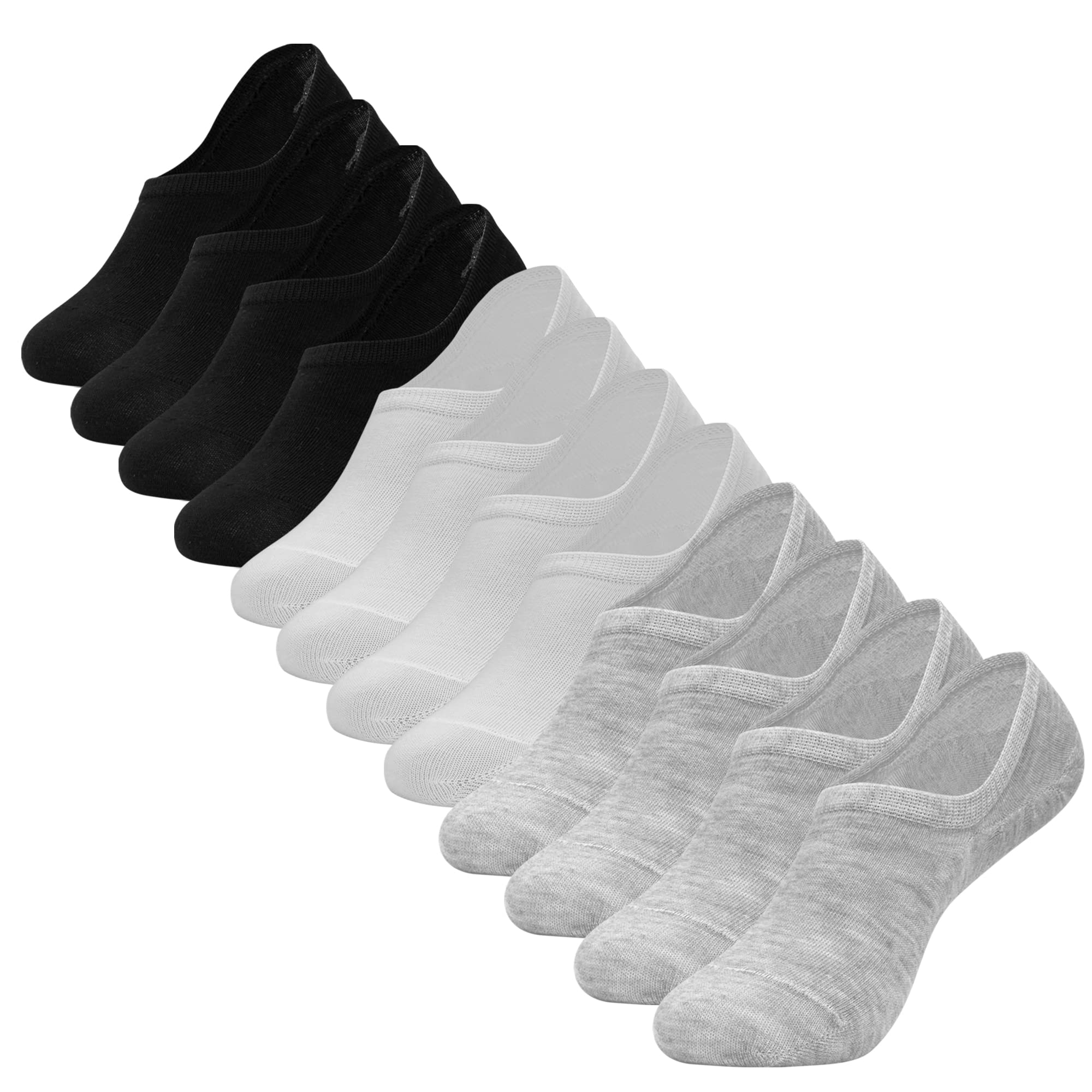 ELUTONGWomen Summer Invisible Socks Now Show Socks Low Cut Ankle Sneaker Non Slip Socks 12 Pairs,Size 4-8