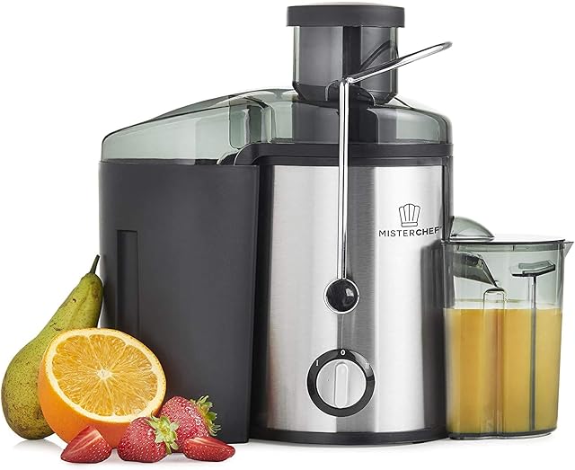 MisterChef MCJUICER Juicer, Stainless Steel, 500 W, 1.1 liters, Black