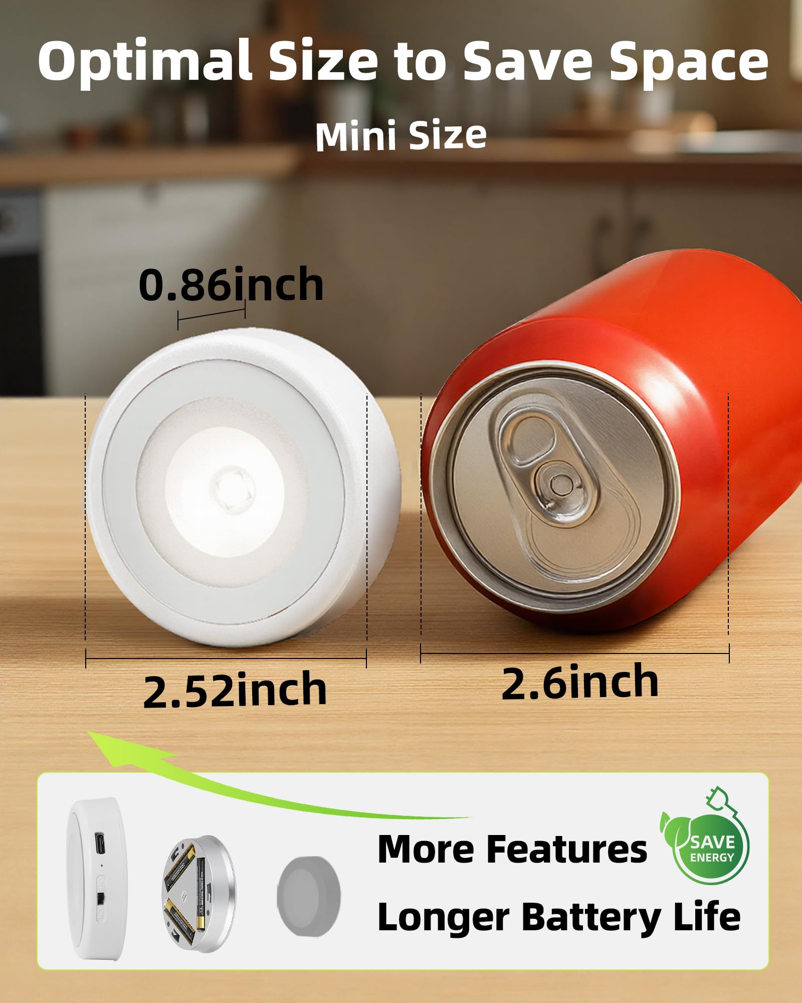 Snapklik.com : EZVALO LED Puck Lights, Rechargeable Battery Touch Light ...