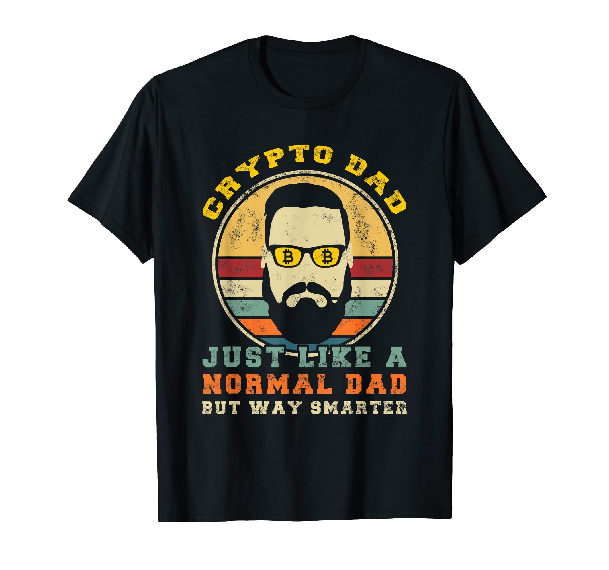 Digital Currency Crypto Blockchain Day Trading MenBitcoin BTC Cryptocurrency Hodl Digital Money Retro Dad Papa T-ShirtOEKO-TEX STANDARD 100