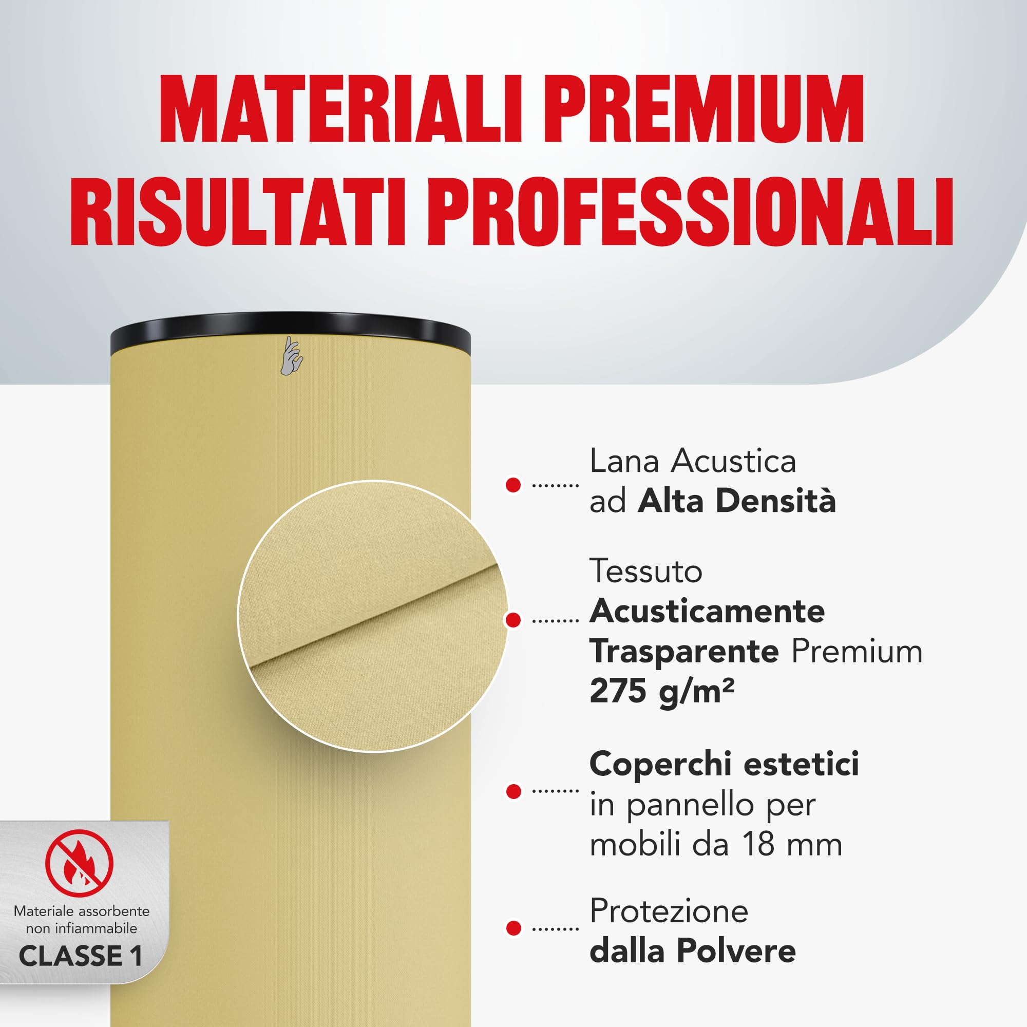 Addictive Sound Bass Trap Cilindrico Premium - Qualità Studio - Lana Acustica Specializzata 80-210 Hz - Prodotto nell'UE - Impilabile Autoportante - Garanzia 36 Mesi - 100cm, Nero