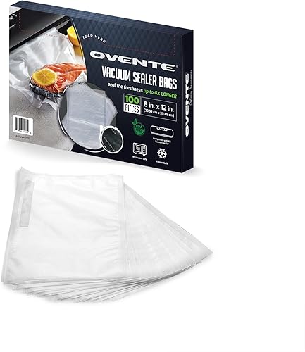 Miniatura 9 de Ovente Rollo sellador al vacío de 8 x 16 pies, plástico resistente de grado alimenticio, sin BPA para almacenamiento hermético de alimentos,