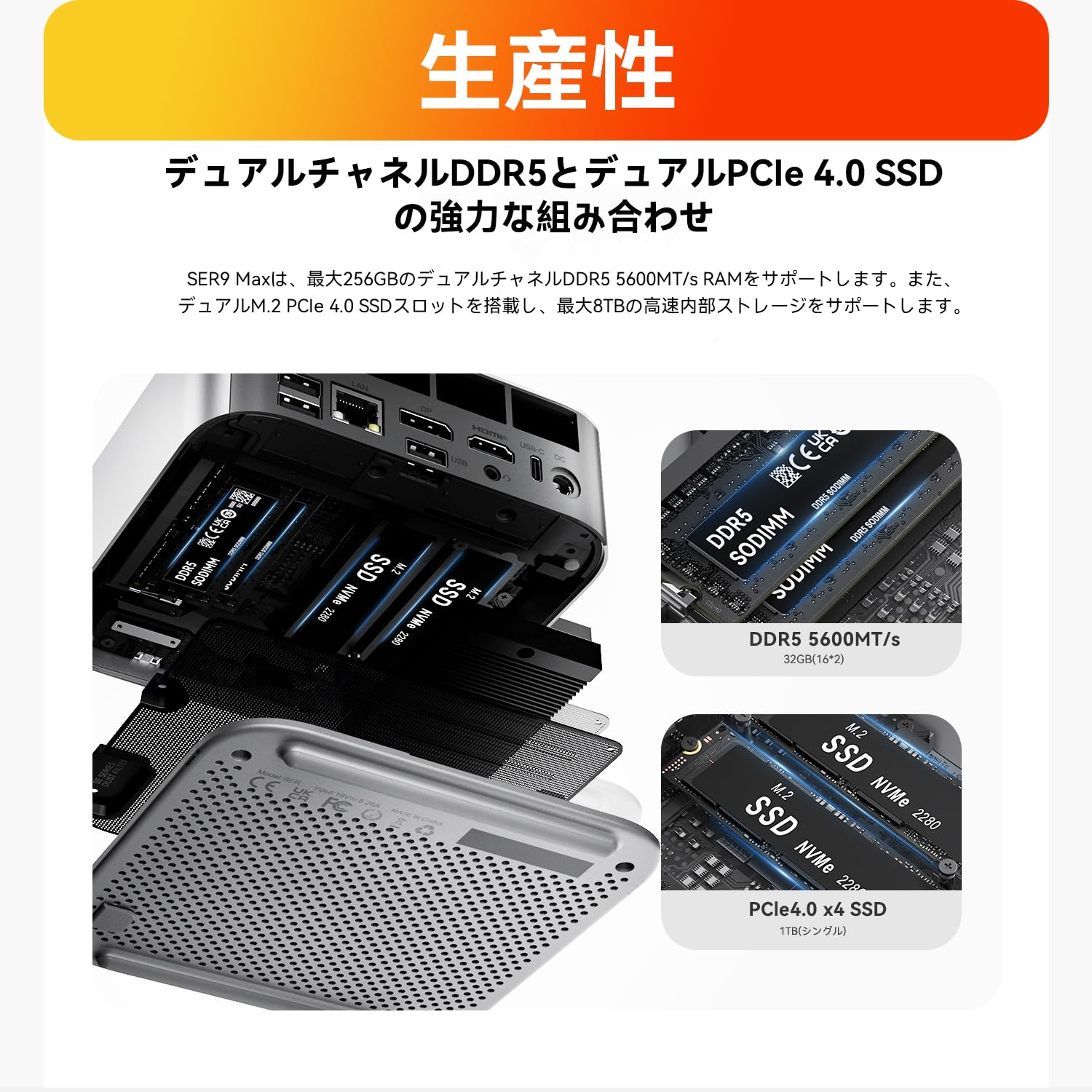 Amazon.co.jp: Beelink SER9 Max高性能ミニPC AMD Ryzen 7 H255、8コア