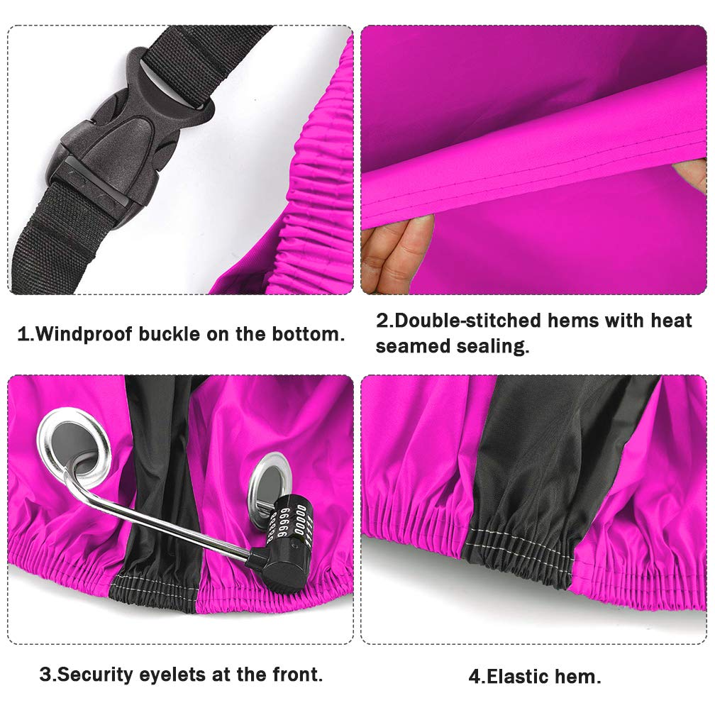 Roctee Funda para bicicleta, impermeable, a prueba de viento, lluvia, nieve, al aire libre, bicicleta de montaña, carretera, viajes, bicicleta con bolsa de almacenamiento, 78.7 pulgadas de largo x