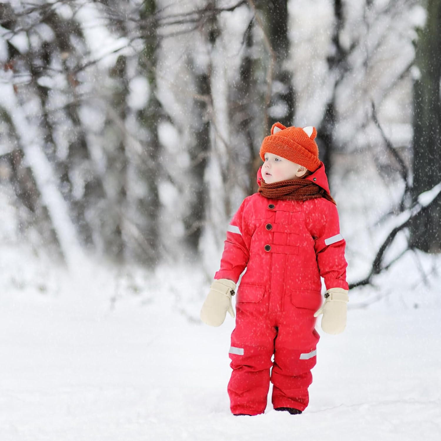 Toddler Winter Gloves, 1 Pair Waterproof Warm Toddler Mittens, Thicken Snow Gloves 6 Months+