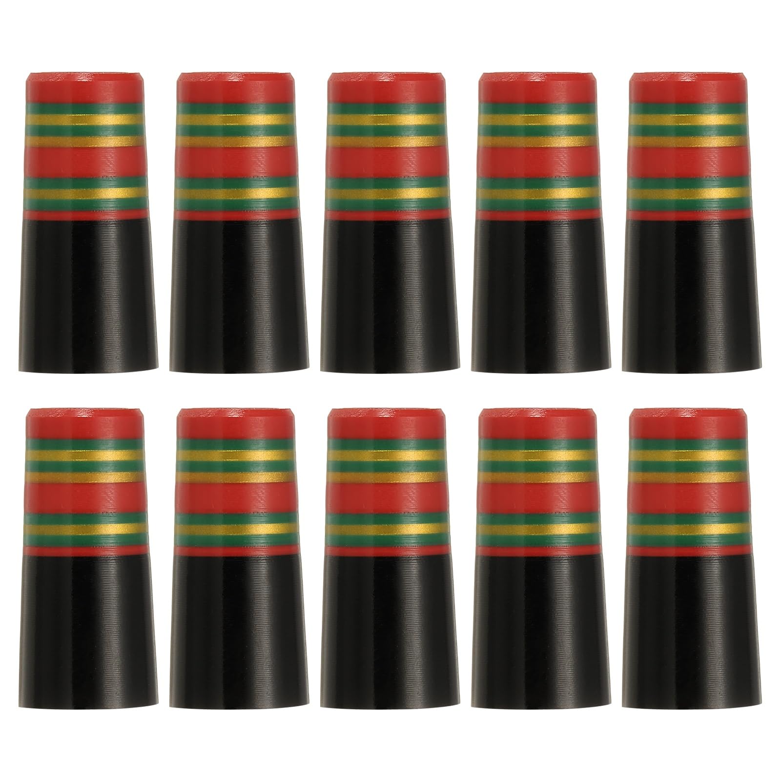 YELARXI Golf Iron Ferrules, Golf Club Ferrules Fits 0.35In Tapered Steel Shafts Plastic Golfing Accessories 10Pack & Red/Green/Yellow/Black-Fitting for (Golfing Club Repair/Replacement)