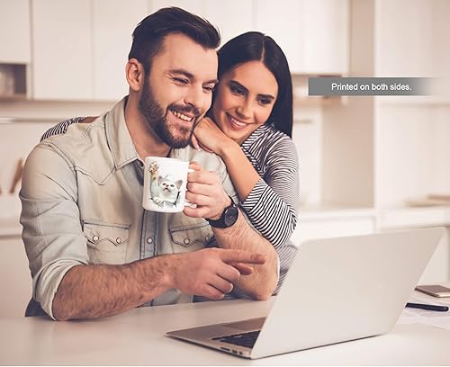 Miniatura 8 de Winston & Bear Taza de café de cerámica de gato blanco con ojos azules, regalo perfecto para gatos blancos, divertida taza de café de gato blanco