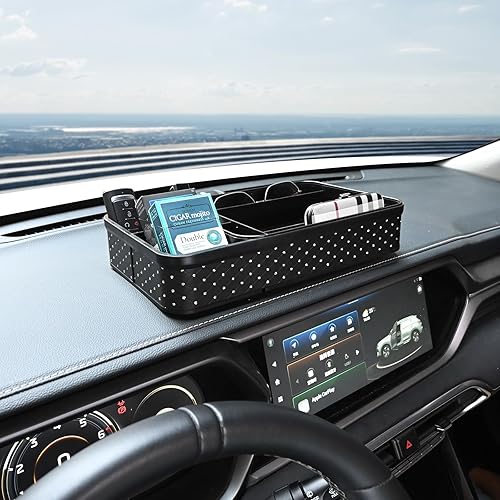 Miniatura 3 de Almacenamiento y organizadores para automóvil, soporte para teléfono, bandeja para consola central, caja de almacenamiento multifunción, bandeja de