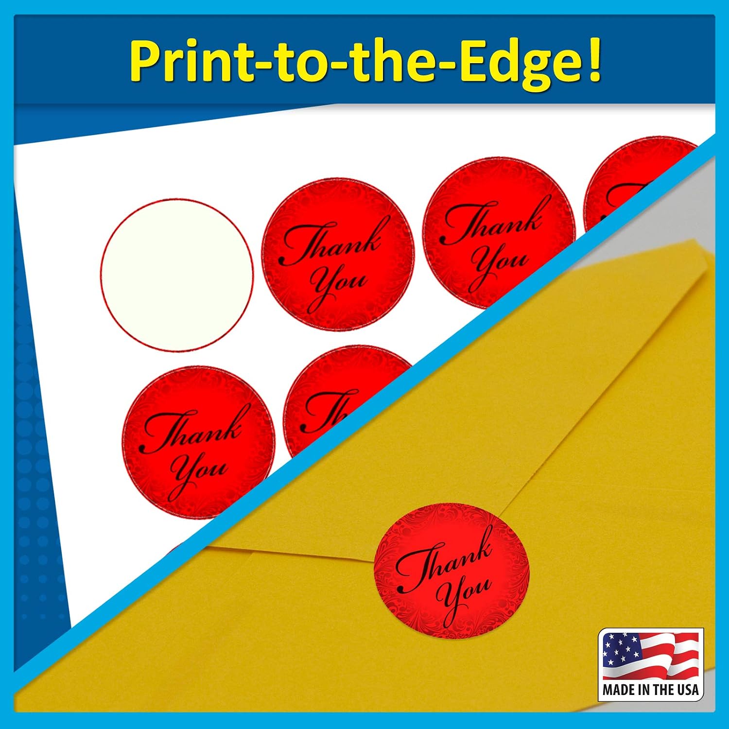 Pack of 1008 1" Round Color Coding Circle Dot Labels, Bright Red, 8 1/2" x 11" Sheet, Fits Any Printer
