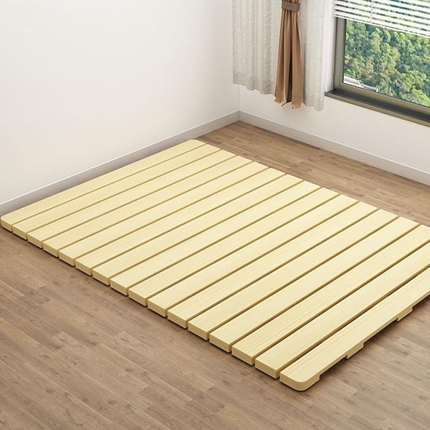 Breathable Moisture-Proof Bed Plate Japanese Floor Futon Mattress Frame Solid Wood Waist Protector Board Suitable for Bedroom Living Room (78.7x47.2in)