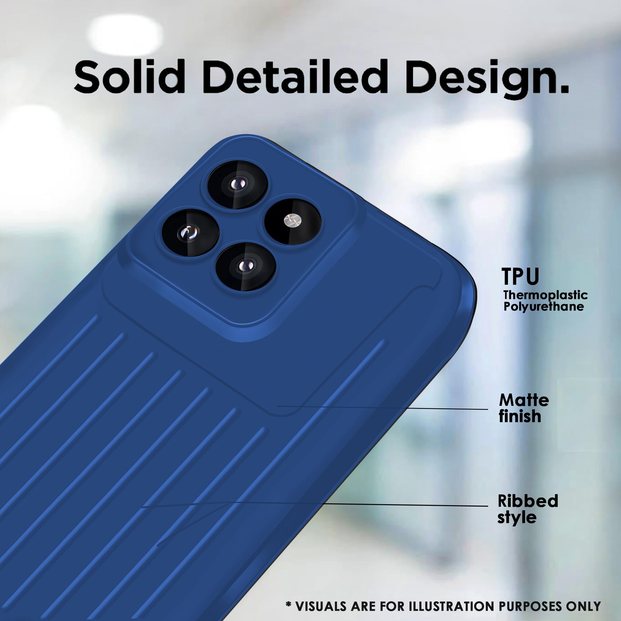 PEIYE Cover per Nothing CMF Phone 1, Custodia in Silicone Morbido TPU, Case Antiurto con Impugnatura Laterale Antiscivolo. Design Semplice e Monocolore -Blu Scuro