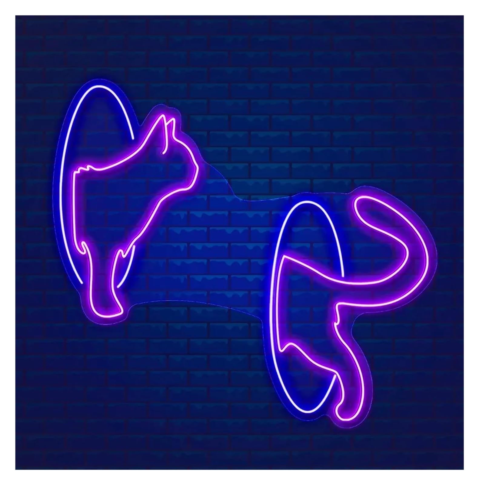 Décor Mural Lumière Lumières Néon Pour Animaux De Compagnie, Luminosité Réglable Adaptées À La Décoration D'animalerie Panneau Néon Pour Chat Alimenté Par USB(60cm)