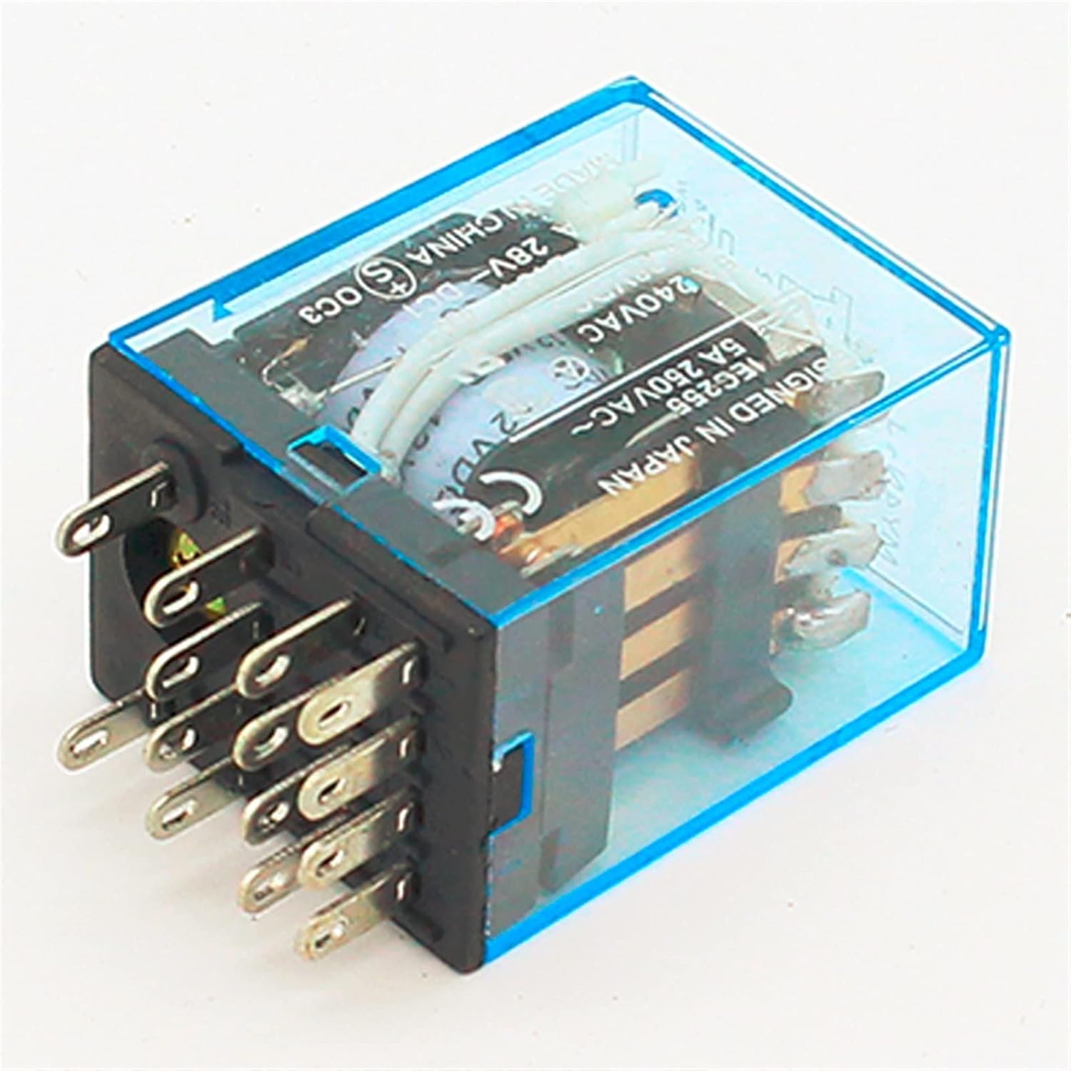 10pcs MY4 Power Relay MY4NJ with Din Rail Mount Socket Base 14 Pins 12V/24V 110V/220V MY4N Switch(24VDC)