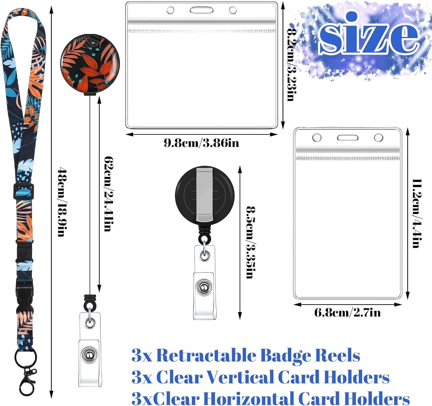 3 Pack Cruise Lanyards with Badge Reels, Holders & Phone Tether Tabs image 2