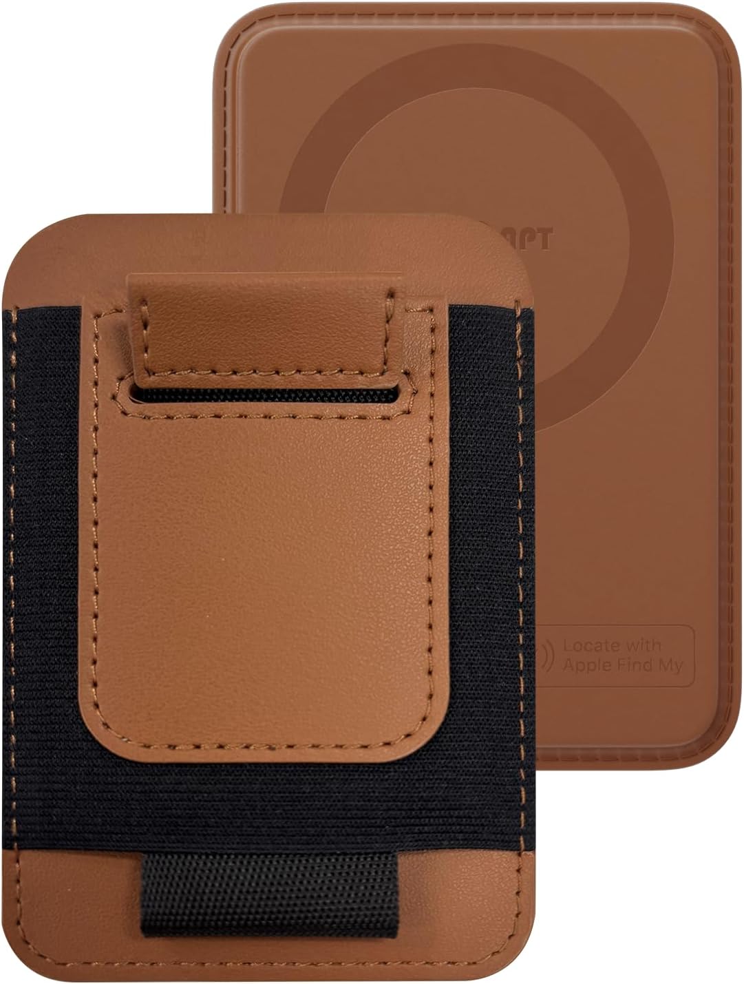 for MagSafe Wallet Works with Apple Find My, 5-Card RFID Holder with Pop-Up Strap, Strong Magnetic Wallet for iPhone 17/16/15/14/13/12 Pro Max Air Plus, Wireless Charging, Black Carbon Fiber